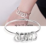 Bracciale Bangle da donna con ciondoli a forma di cuore