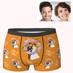 Personalised Wedding Couple Face Men's Boxers