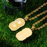 Collier Personnalisé Chiffre et Nom Collier de Football Cadeau d'Anniversaire et de Noël pour les Amateurs de Football Fans de Joueurs de Sport