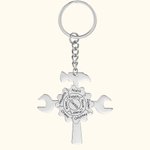 Puzzle portachiavi personalizzato con martello, ingranaggio e chiave inglese Regalo per il padre