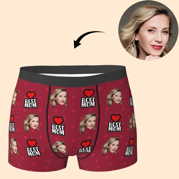 Boxer da uomo personalizzati Best Mom Funny Face