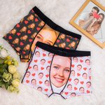 Personalized Men's Underwear Boxer Brief Heart Boxer Brief with Face Photo Birthday Valentine's Day Gift for Him