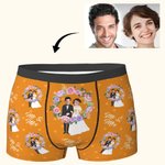 Personalised Wedding Couple Face Men's Boxers