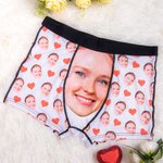 Personalized Men's Underwear Boxer Brief Heart Boxer Brief with Face Photo Birthday Valentine's Day Gift for Him