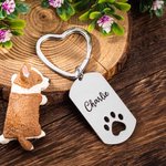 Personnalisé Porte-clés Chien Étiquette Patte
