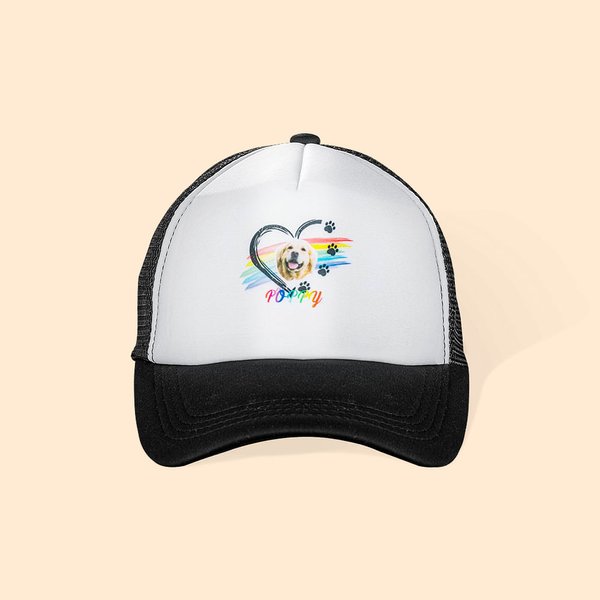 Gorra de béisbol personalizada con foto de mascota