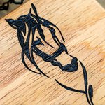 Personalised Laser Engraved Wooden Name Plate with Horse