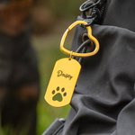 Personnalisé Porte-clés Chien Étiquette Patte