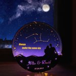 Veilleuse de Ciel Nocturne Personnalisée avec Nom et Constellation Cadeau de Saint-Valentin ou d'Anniversaire