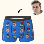 Caleçon Homme Personnalisé avec Photo de Visage Cadeau Amusant Fête des Pères Anniversaire pour Papa Mari