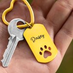 Personnalisé Porte-clés Chien Étiquette Patte