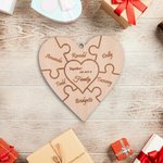 Wooden Heart Puzzle Together We are Family Ornament
