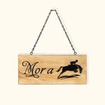 Personalised Laser Engraved Wooden Name Plate with Horse