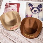 Custom geborduurde tekst huisdier cowboyhoed