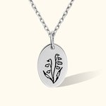 Custom Meervoudige Geboortebloem Rond & Vierkant Tekst Ketting