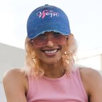 Chapeau personnalisé brodé HOPE + nom sur le thème du cancer du sein