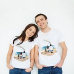 Maglietta personalizzata con vista sul retro di un animale domestico e di una coppia per un regalo in memoria di un animale domestico