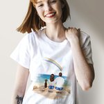 Maglietta personalizzata con vista sul retro di un animale domestico e di una coppia per un regalo in memoria di un animale domestico