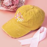 Chapeau personnalisé brodé HOPE + nom sur le thème du cancer du sein
