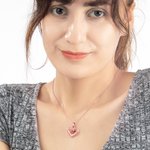 Personalized Love Heart in Your Hands Birthstone Necklace with Engraved Name Anniversary Birthday Gift for Women