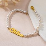 Pulsera de perlas con nombre personalizado