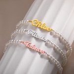 Pulsera de perlas con nombre personalizado