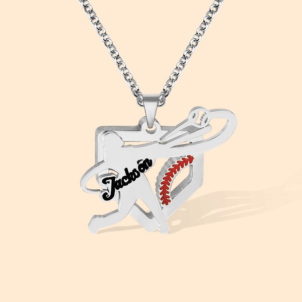 Personalized Infinity Baseball Name Necklace for Baseball Lover