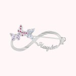 Personnalisé Broche Nom Papillon Infini