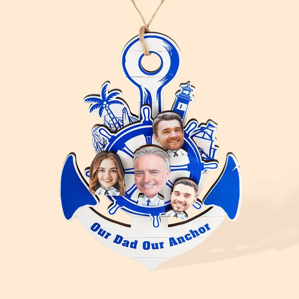 Décoration suspendue Anchor personnalisée avec photos pour cadeau de père