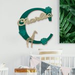 Personalised Wood Jungle Letter Name Door Plate
