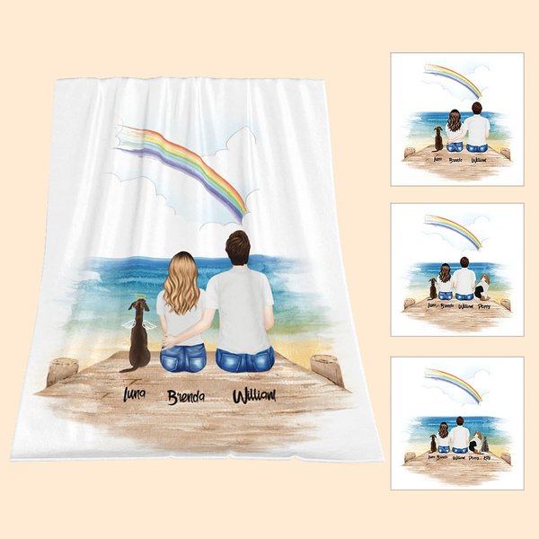 Couverture personnalisée pour animaux et couples avec nom Cadeau commémoratif pour animaux de compagnie