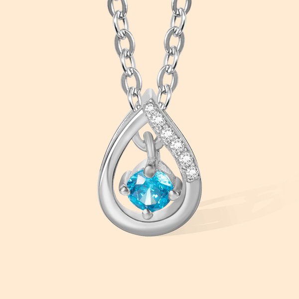 Collana personalizzata con pietra di nascita a goccia d'acqua