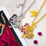 Collier Personnalisé Pierre de Naissance et Initiale Pendentif de Fille à Danse en Argent Sterling Cadeau d'Anniversaire Pour Elle Danseur