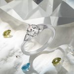 Bague Éternelle Personnalisée avec Pierre de Naissance Cadeau Fête des Mères Valentin Anniversaire pour Elle