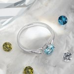 Bague Éternelle Personnalisée avec Pierre de Naissance Cadeau Fête des Mères Valentin Anniversaire pour Elle