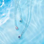 Collana personalizzata con pietra di nascita a goccia d'acqua