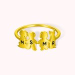 Personalized Adorable Pet Family Initial Ring