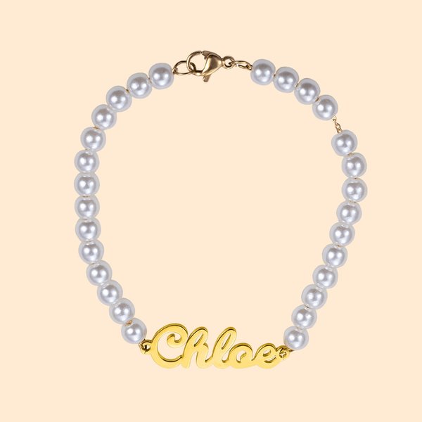 Pulsera de perlas con nombre personalizado