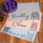 Personalisierte Haustier-Futter Matte mit Foto und Namen Hundefutter Katzenfutter Geschenk für Haustierliebhaber Tierhalter