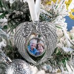 Pendentif Personnalisé avec Photo Forme Ailes d'anges Accessoire Commémoratif Cadeau Noël