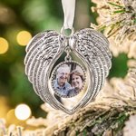 Pendentif Personnalisé avec Photo Forme Ailes d'anges Accessoire Commémoratif Cadeau Noël