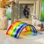 Personalised Pet Memorial Rainbow Bridge with Pawprint and Name Home Decoration Pet Loss Gift for Dog and Cat