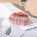 Anillo de sello personalizado con nombre grabado Ángel Número Año Cumpleaños Graduación Regalo para Mujeres Hombres