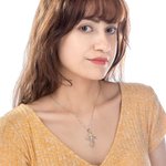 Personligt korshalsband med födelseblomma födelsesten och namn religiöst hänge smycke dop födelsedagspresent för kvinnor