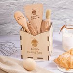 Set de 6 utensilios de cocina de madera personalizados con nombre Regalo de cumpleaños de Navidad para niños