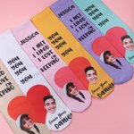 Chausettes Personnalisés avec Noms du Couple Manifestation d'Amour Cadeau d'Anniversaire Saint-Valentin pour Couple