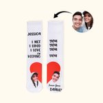 Personalised Multi-colour Couple Funny Face Socks with Love Letter for Valentine's Day Gift