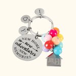 Balloon House New Home Keychain Housewarming Gift