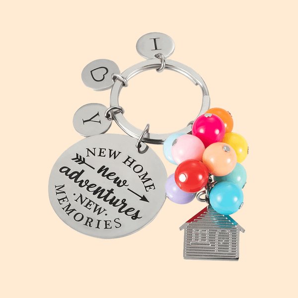 Porte-clés Maison Ballon Nouvelle Maison Cadeau de pendaison de crémaillère