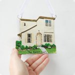 Ornamento personalizado hecho a mano en 3D modelo de casa familiar con texto regalo de inauguración de la casa para amigo de la familia